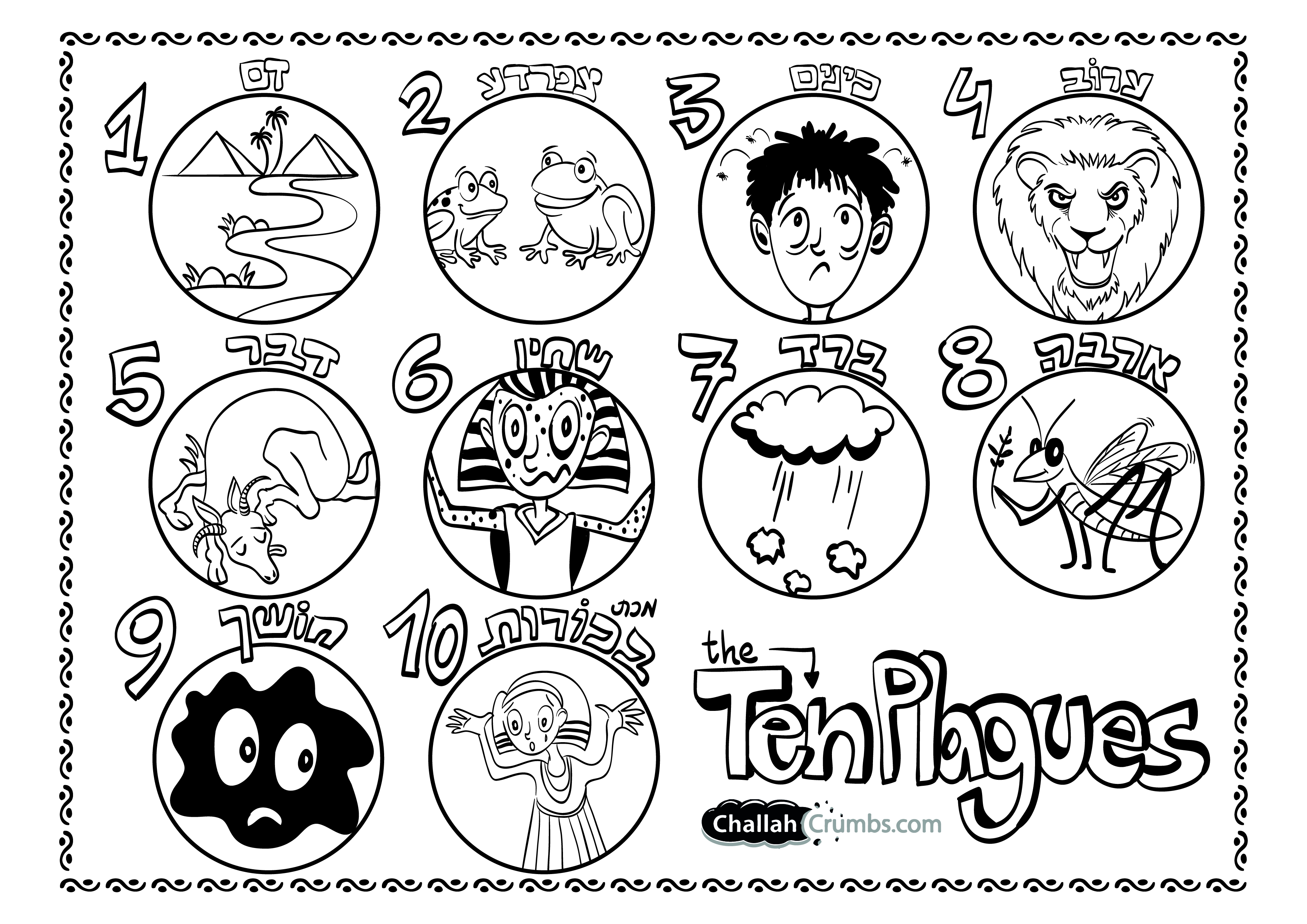 10 plagues coloring pages for preschool